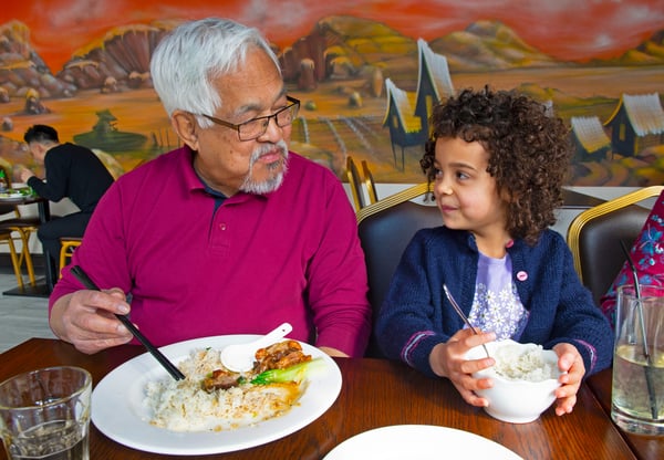 Eating with grandchild