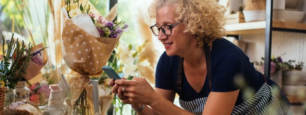 Woman staring at her phone